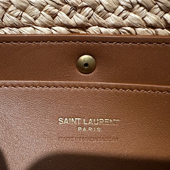 Saint Laurent Panier Mini YSL Flap Crossbody Basket Bag in Raffia - Picture 11 of 12